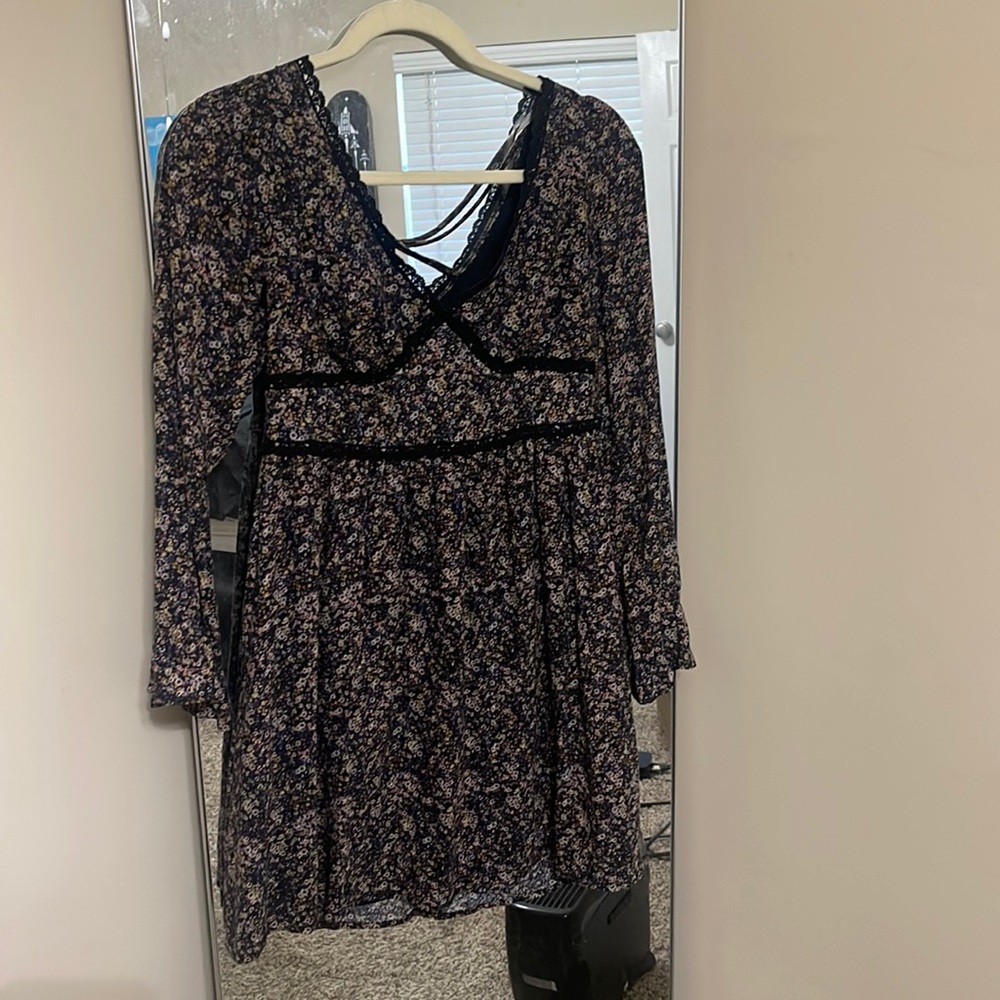 Floral black dress